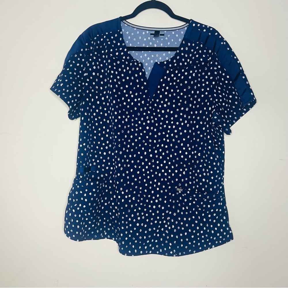 Navy Polka Dot Women's Top